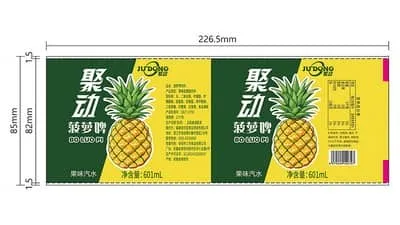 Hot-melt adhesive label for pineapple beer bottle